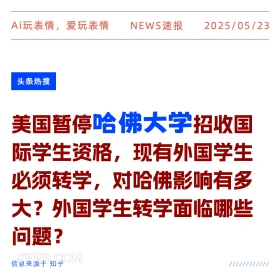 哈佛大学 2025年05月23日 新闻 头条热搜