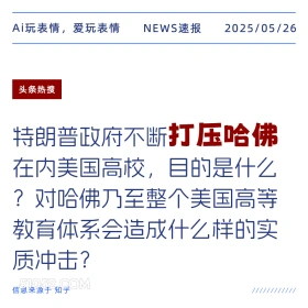打压哈佛 2025年05月26日 新闻 头条热搜