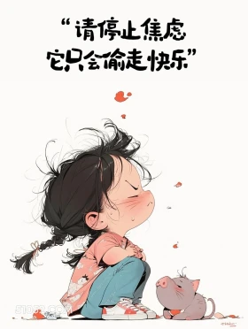 停止焦虑 小女孩 发朋友圈 治愈文案