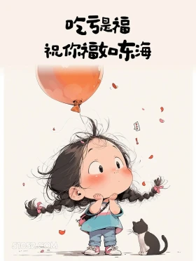 吃亏是福,祝你福如东海 小女孩 解压 搞笑文案