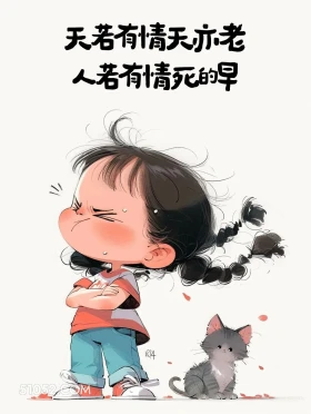天若有情天亦老 人若有情死得早 小女孩 古文 玩梗 搞笑文案