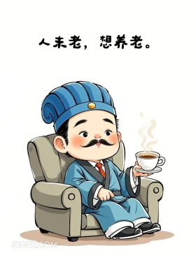 人未老想养老 卡通人物 诸葛亮 打工人 文案