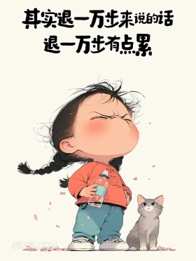 退一万步来说退一万步有点累 小女孩 玩梗 胡说八道 搞笑文案