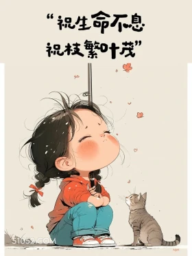 生命不息,枝繁叶茂 小女孩 松弛感 文案