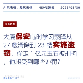 保安实施盗窃 2025年05月30日 新闻 头条热搜