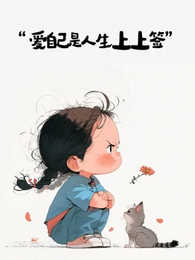 爱自己是人生的上上签 小女孩 旺自己 生命力 文案