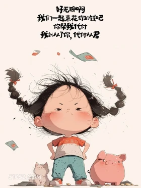 好无聊,大家一起花你的钱吧 小女孩 笑死了 搞笑文案