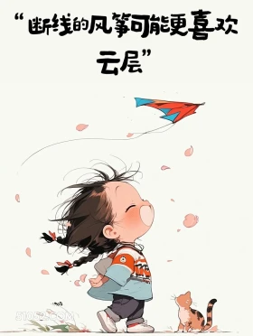 断线的风筝更喜欢云层 小女孩 清醒句子 置顶文案