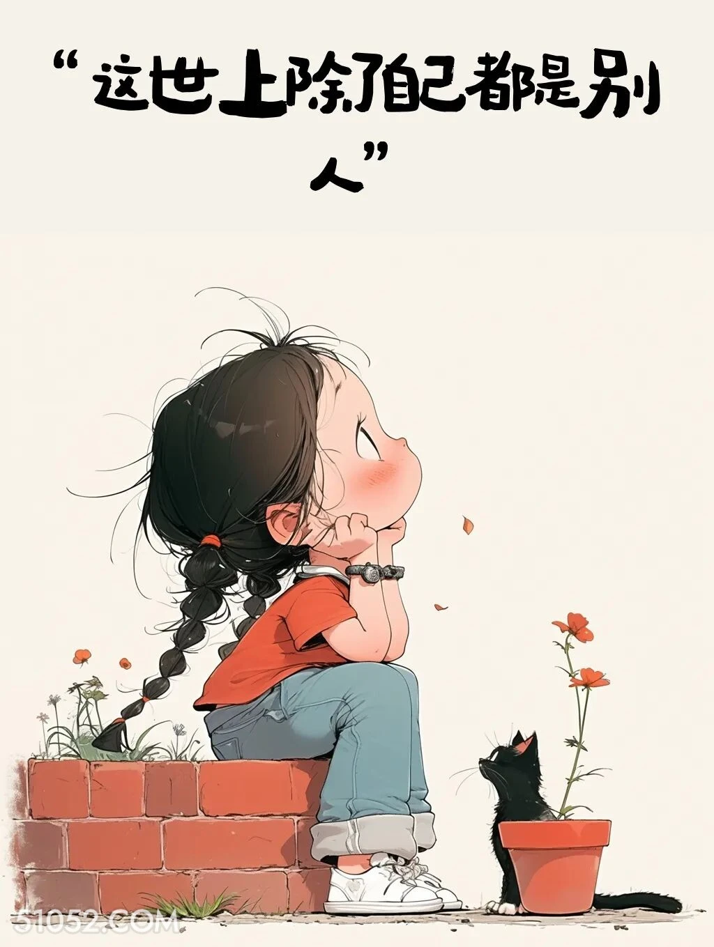 世上除了自己都是别人 小女孩 发朋友圈 文案