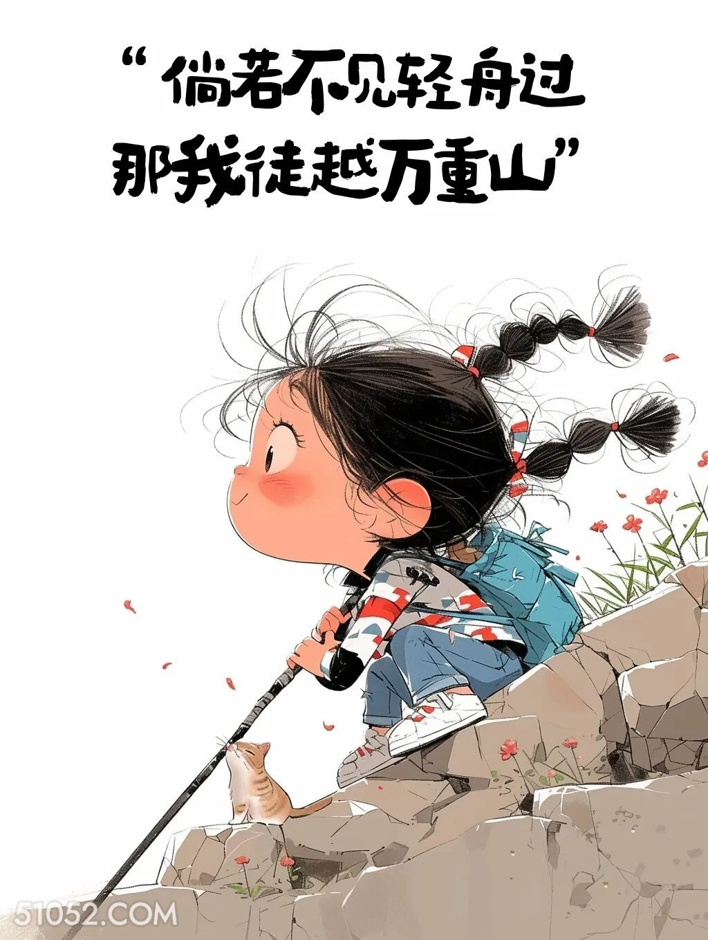 不见轻舟过，徒越万重山 小女孩 清醒句子 置顶文案