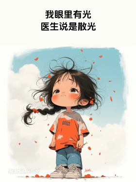 我眼里有光 医生说是散光 小女孩 废话文学 搞笑文案