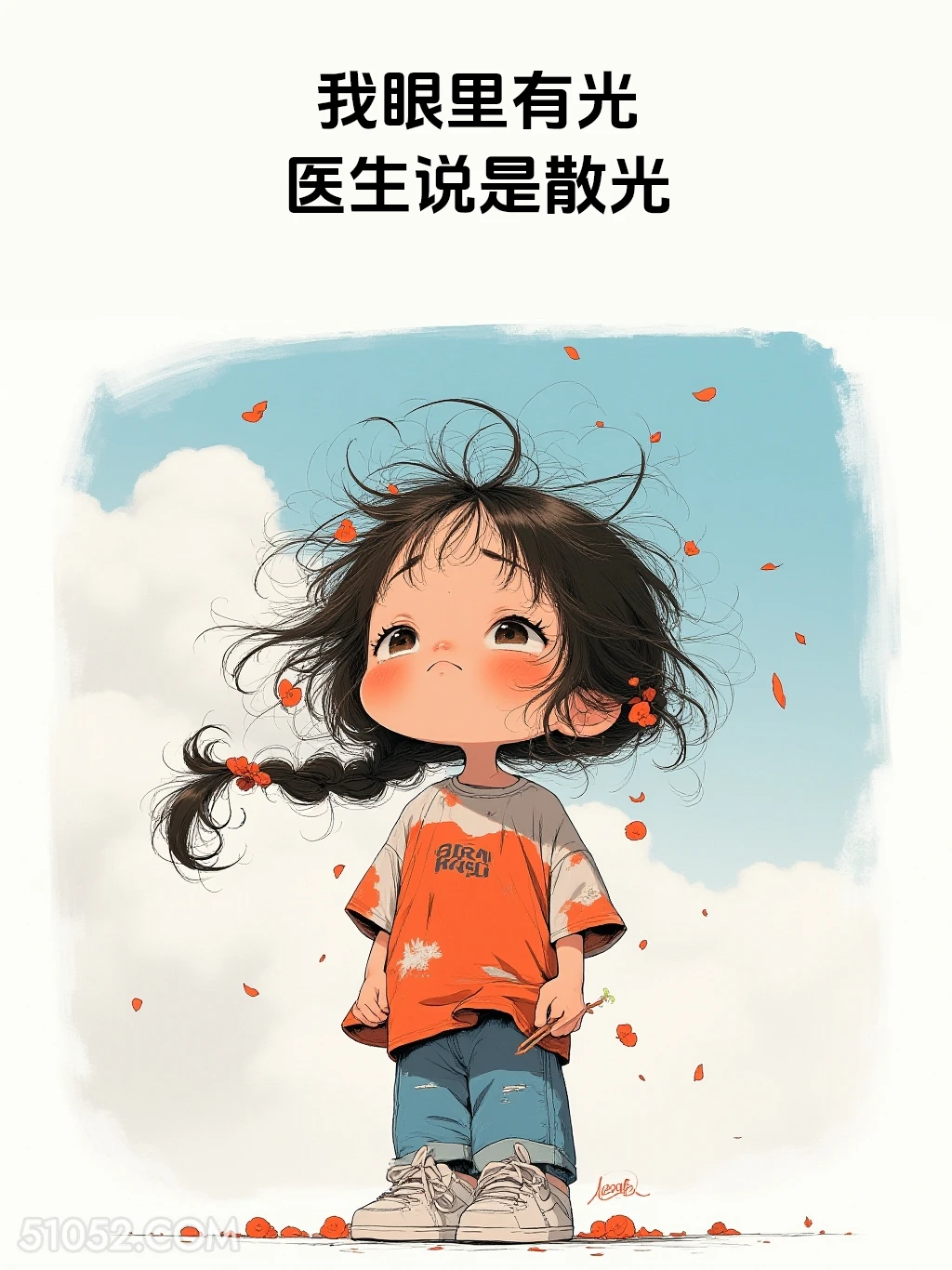 我眼里有光 医生说是散光 小女孩 废话文学 搞笑文案