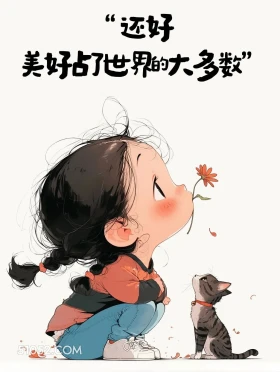 还好美好占了世界的大多数 小女孩 松弛感 文案