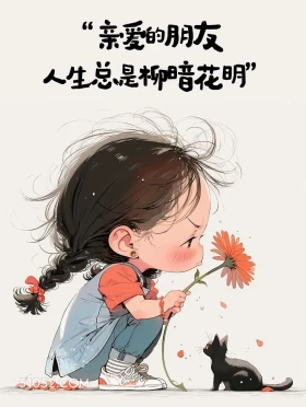 人生总是柳暗花明 小女孩 发朋友圈 治愈文案