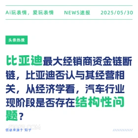 比亚迪结构性问题 2025年05月30日 新闻 头条热搜