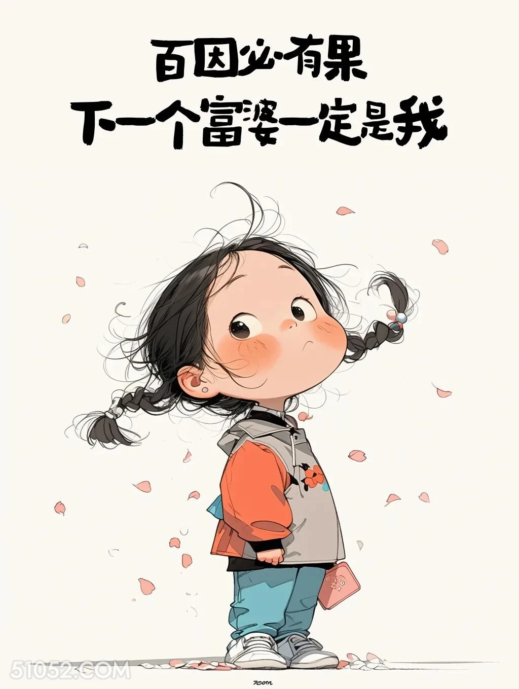 百因必有梗，下个富婆就是我 小女孩 古诗词 押韵 搞笑文案