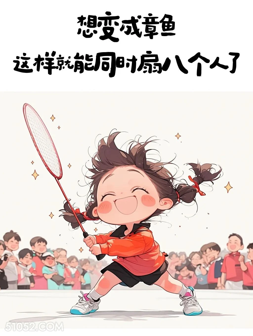 想变章鱼，同时扇八个 小女孩 抽象文案 热梗 搞笑文案