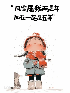 风雪压我两三年，加一起是五年 小女孩 胡说八道 搞笑文案