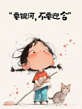 要银河不要迎合 小女孩 发朋友圈 小众文案