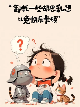 卸载一些胡思乱想以免快乐卡顿 小女孩 发朋友圈 小众文案