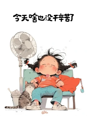 今天啥也没干辛苦了 小女孩 发朋友圈 搞笑文案