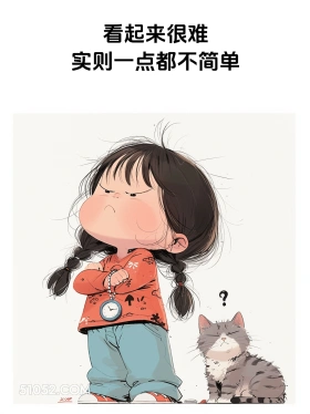看起来很难实则一点不简单 小女孩 废话文学 搞笑文案