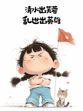 清水出芙蓉 乱世出英雄 小女孩 古文 玩梗 搞笑文案