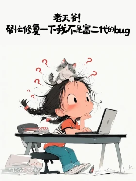 修复一下不是富二代的bug 小女孩 抽象文案 热梗 搞笑文案
