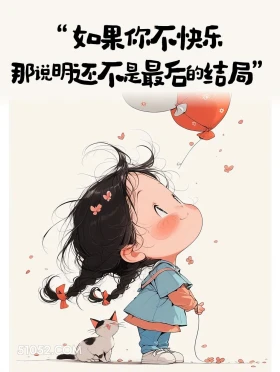 如果不快乐说明不是最后的结局 小女孩 发朋友圈 文案