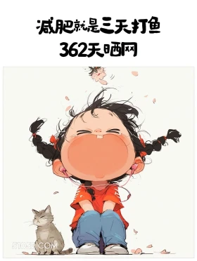 减肥就是三天打鱼362天晒网 小女孩 笑死了 搞笑文案