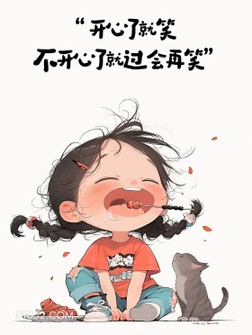 开心就笑不开心过会再笑 小女孩 旺自己 生命力 文案