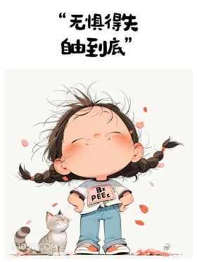 无惧得失自由到底 小女孩 松弛感 文案