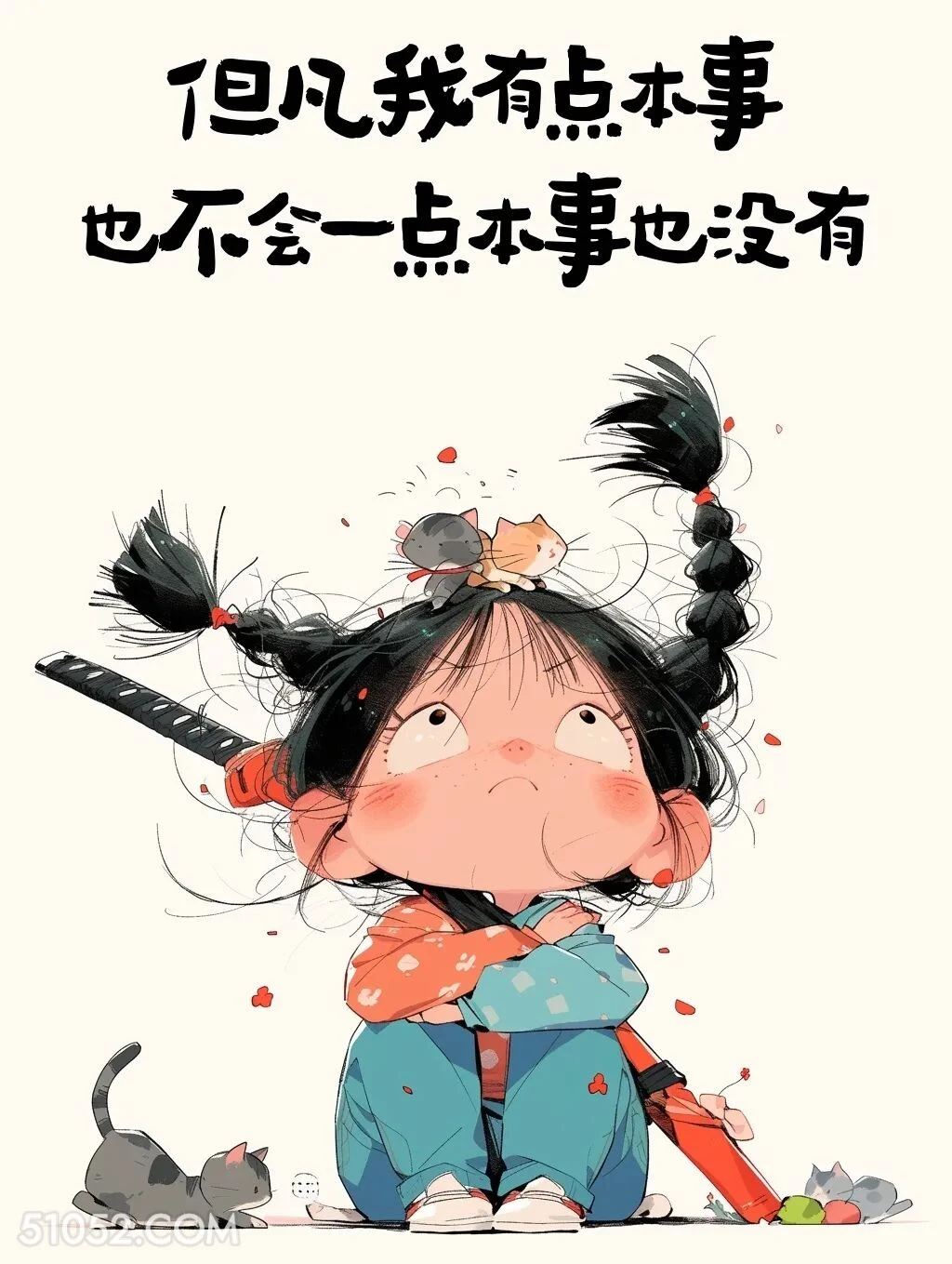 但凡有点本事也不会一点本事也没有 小女孩 玩梗 胡说八道 搞笑文案