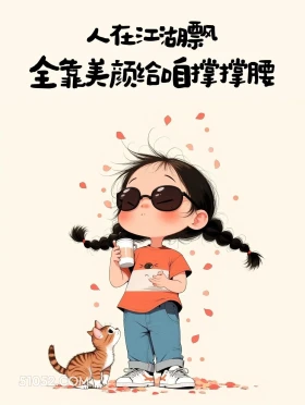 全靠美颜撑腰 小女孩 发朋友圈 搞笑文案