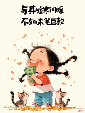 嘘寒问暖不如来笔巨款 小女孩 解压 搞笑文案