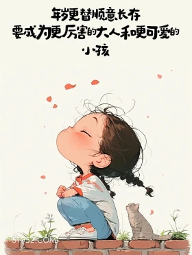 年岁更替顺意长存 小女孩 过生日 文案