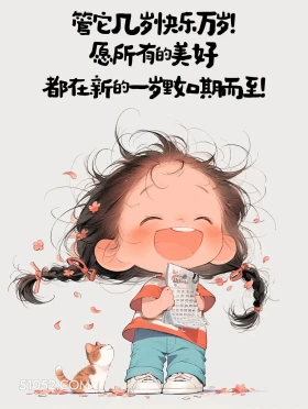 管它几岁快乐万岁 小女孩 过生日 文案