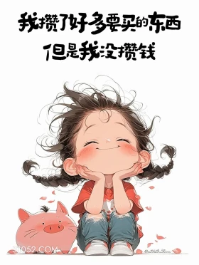 攒了好多要买的东西,每攒钱 小女孩 抽象文案 热梗 搞笑文案