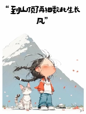 到山顶再悉数此生长风 小女孩 松弛感 文案