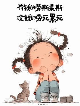 有钱劳斯莱斯没钱劳死累死 小女孩 胡说八道 搞笑文案