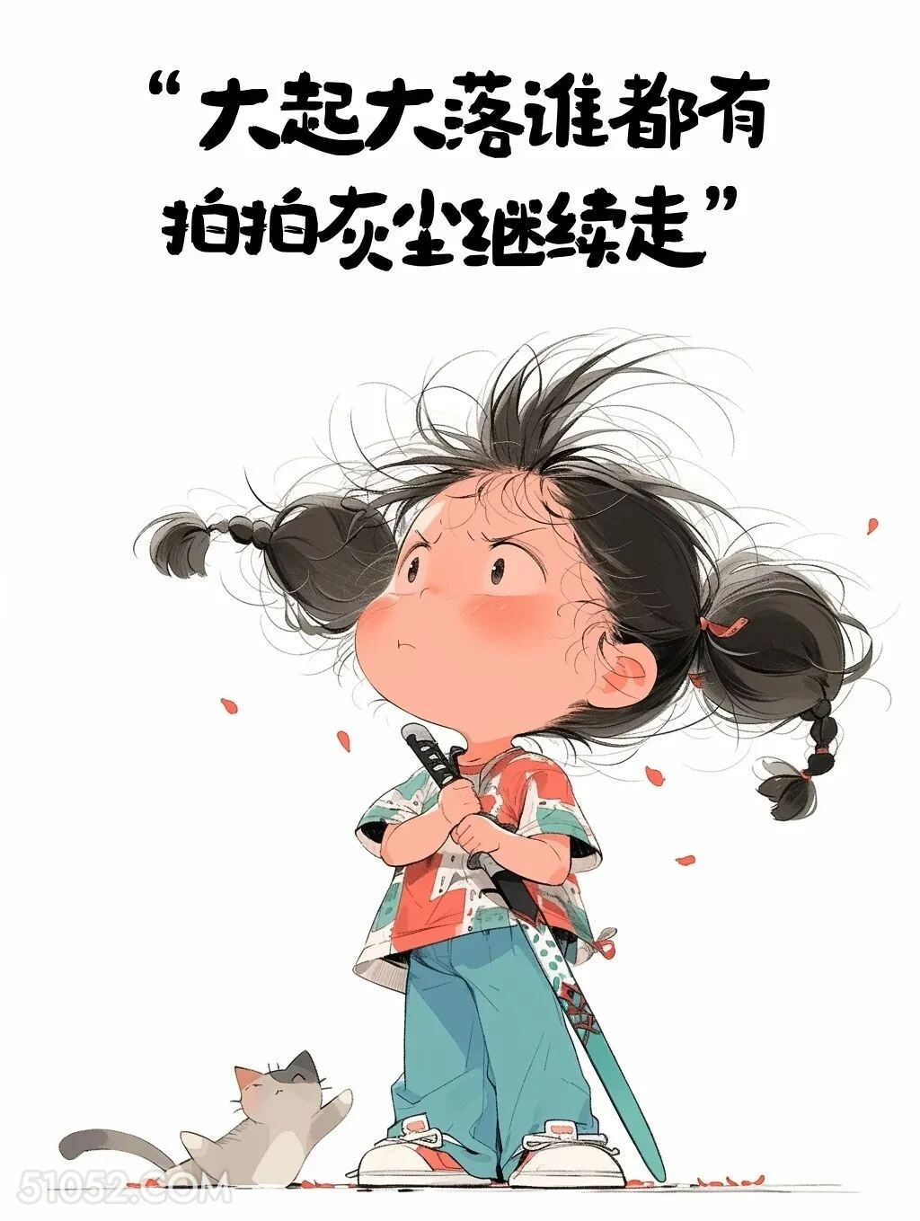 拍拍灰尘继续走 小女孩 发朋友圈 治愈文案