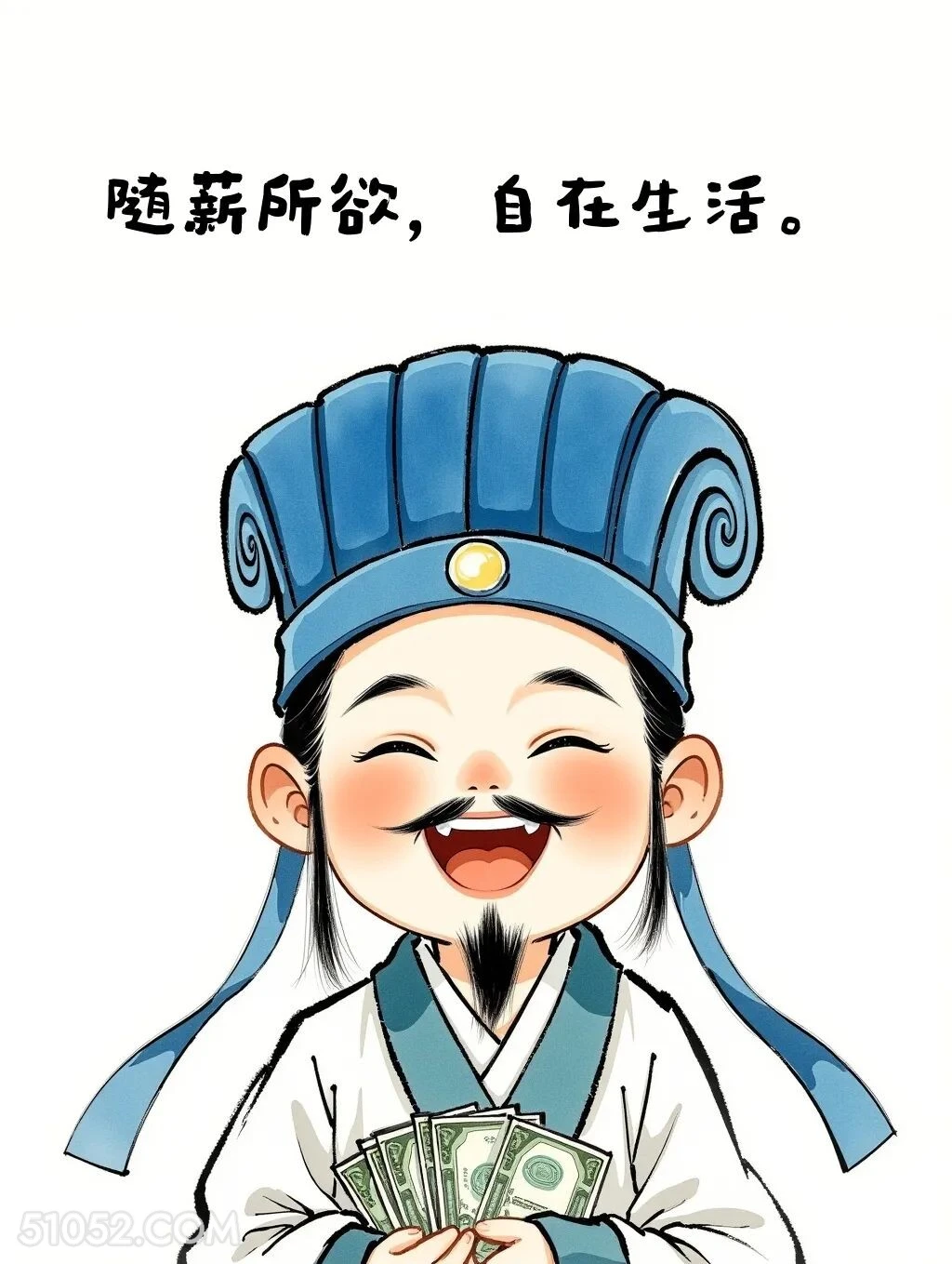 随薪所欲 卡通人物 诸葛亮 打工人 文案