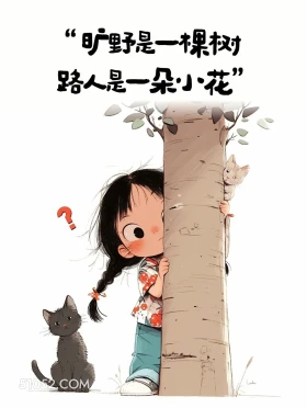 狂野是一棵树,路人是朵小花 小女孩 发朋友圈 治愈文案