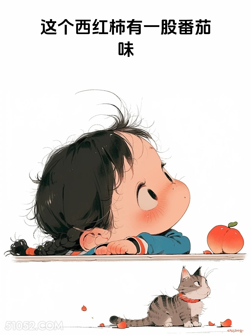 这个西红柿一股番茄味 小女孩 废话文学 搞笑文案