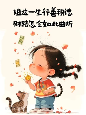 一生行善积德,财路坎坷 小女孩 发朋友圈 搞笑文案