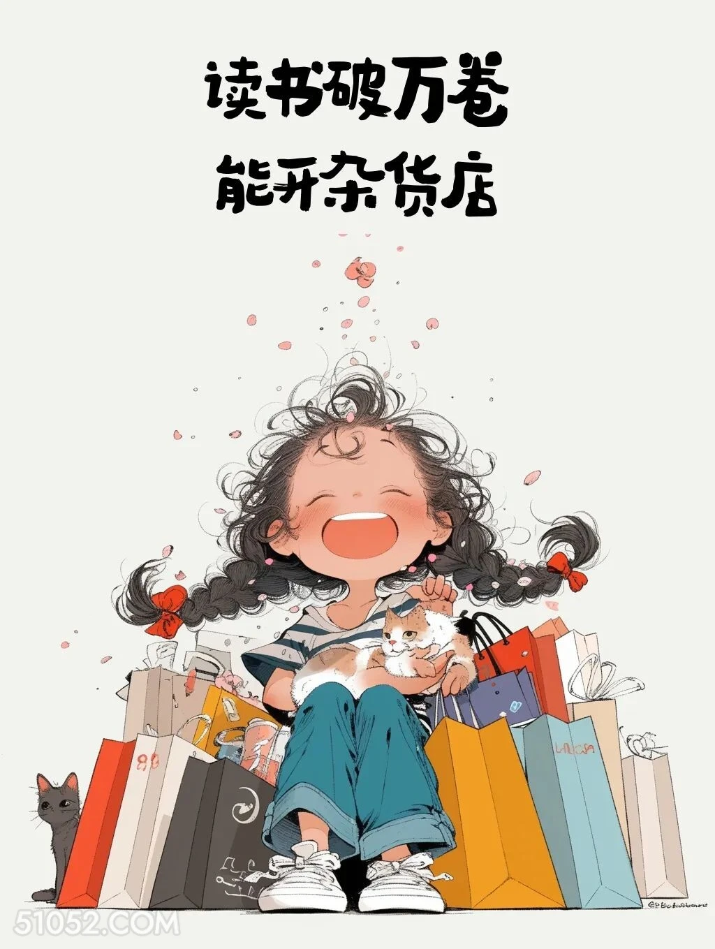 读书破万卷，能开杂货店 小女孩 古诗词 押韵 搞笑文案