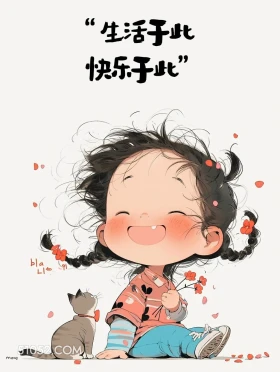 生活于此快乐于此 小女孩 发朋友圈 小众文案