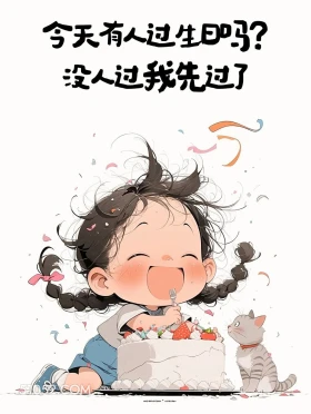 今天没人过生日我先过了 小女孩 过生日 文案