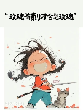 玫瑰有刺才会是玫瑰 小女孩 发朋友圈 文案