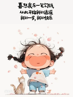 新的一岁新的快乐 小女孩 过生日 文案